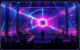 LED video wall display on stage at a live event