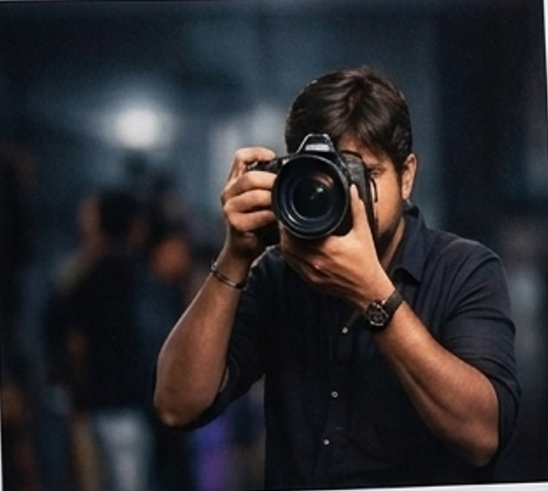 Photographer capturing an event with a professional camera